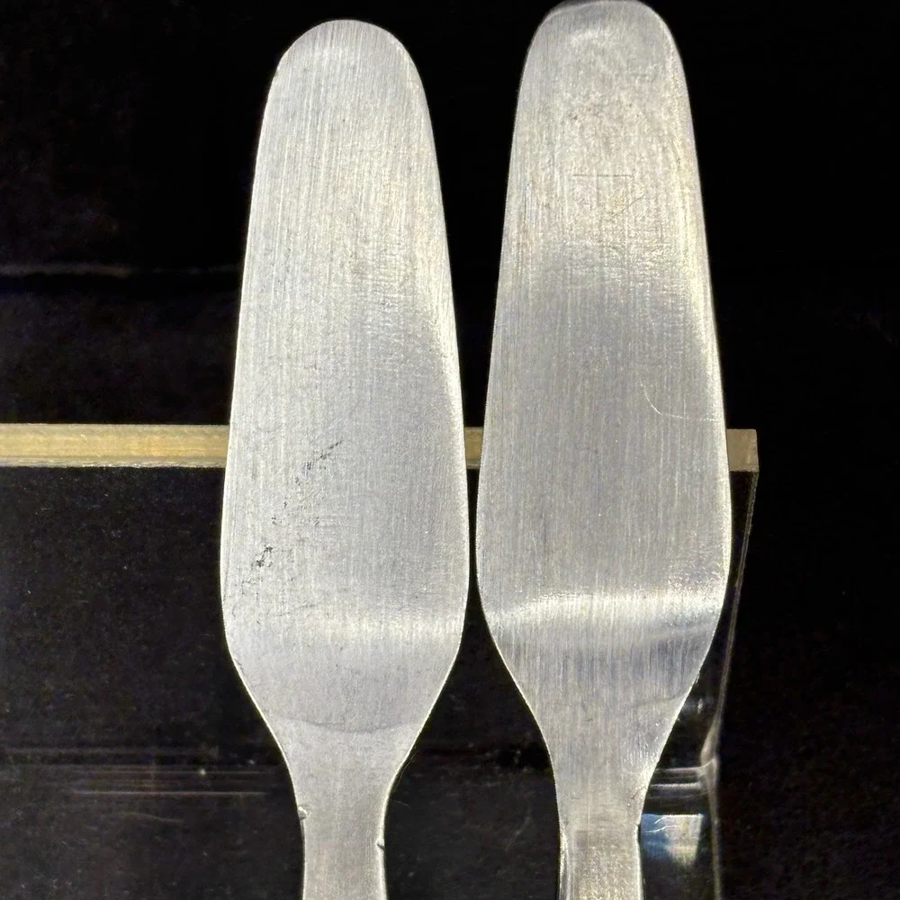 AK Company Japan MCM Dark‎ Wood Stainless Steel Mini Spreaders Vintage Set Of 4